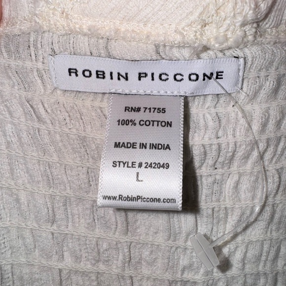 Robin Piccone Textured Cream Cotton Jo Sleeveless Jumpsuit. Size Large NWT - Picture 12 of 14
